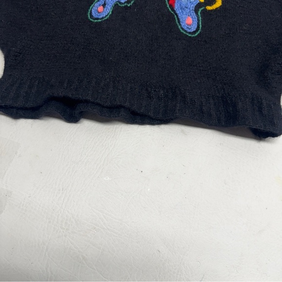 MOTHER THE BATWINGS PULLOVER Colorful croppButterfly Embroidered Sweater SZ XS/S - Picture 3 of 12